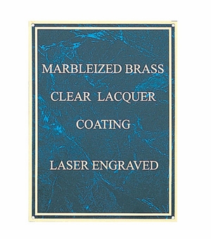 7 X 10 Inch Blue Marbleized Brass Plate for Engraving