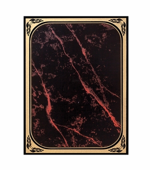7 X 10 Inch Red Marbleized Brass Plated Steel