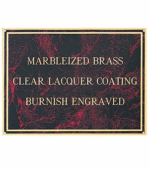 7 X 10 Inch Red Marbleized Plate in Gold