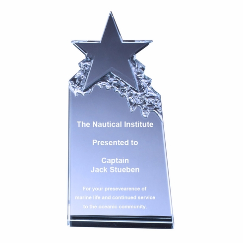 7 X 3-1/2 INCH OPTICAL CRYSTAL TOWER STAR AWARD
