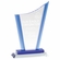 7 x 4-3/4 INCH OPTICAL CRYSTAL PEAK AWARD WITH ICE BLUE EDGES