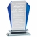 7 x 4-3/4 INCH OPTICAL CRYSTAL SLANTED TOWER WITH BLUE ACCENTED SIDE