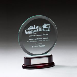 7 INCH ROUND BEVELED GLASS AWARD 