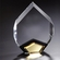 7" x 9" ARROW SHAPE CLEAR ACRYLIC AWARD WITH GOLD MIRROR BASE