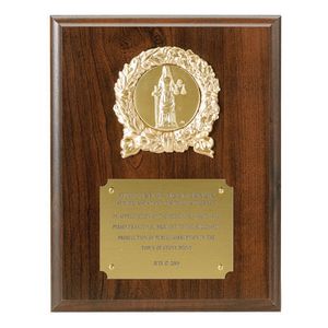 7 X 9 INCH OCCUPATIONAL PLAQUE, WALNUT FINISH, TAKES 2 INCH INSERT