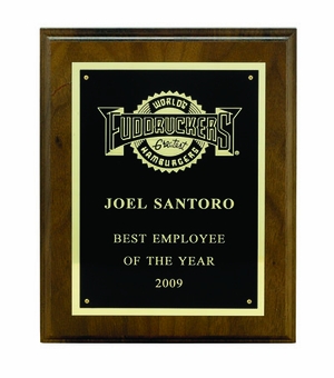 7 X 9 INCH PLAQUE WITH BLACK SCREENED PLATE