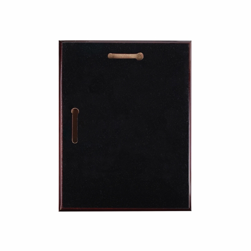 7 x 9 Piano Finish Rosewood Firefighter Plaque With Electroplated Brass Casting and Matte Gold Engraving Plate