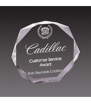 7"x7"x1" CORPORATE CLEAR ACRYLIC OCTAGON SHAPE AWARD