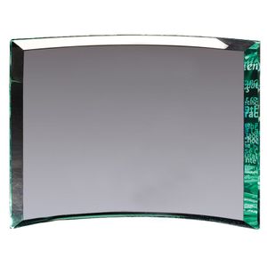 7" x 9" x 3/4" PREMIUM GLASS CURVED AWARD JADE COLOR BEVELED EDGE