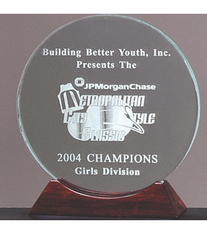 8-1/2 INCH CIRCLE JADE GLASS AWARD