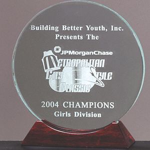 8-1/2 INCH CIRCLE JADE GLASS AWARD