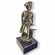 8-1/2 INCH HEIGHT MINUTEMAN ANTIQUE BRASS TROPHY ON BLACK MARBLE BASE