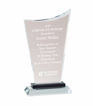 8-1/2 INCH HEIGHT OPTICAL CRYSTAL PEAK AWARD