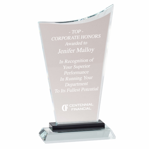 8-1/2 INCH HEIGHT OPTICAL CRYSTAL PEAK AWARD