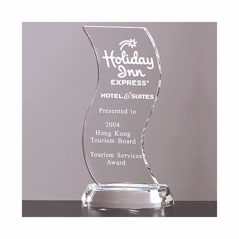 8-1/2 INCH OPTICAL CRYSTAL SCROLL CUT SHAPE