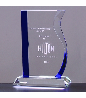 8-1/2 INCH OPTICAL WAVE CRYSTAL AWARD