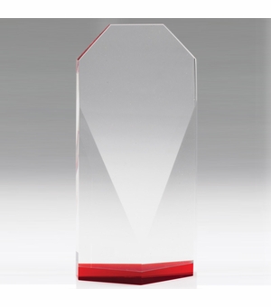 8-1/2 INCH THICK BEVELED CRYSTAL TOWER RED BASE