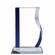 8-1/2 INCH WAVE GLASS AWARD W/ BLUE EDGES