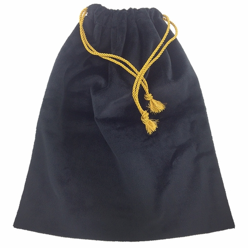 8-1/2 X 11-1/2 INCH BLACK VELVET DRAWSTRING BAG