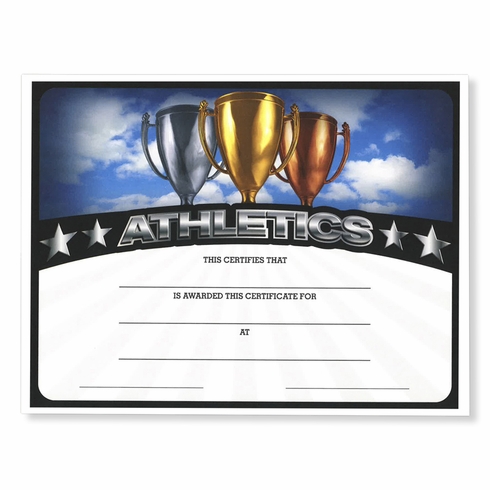 8-1/2 x 11 INCH ATHLETICS CERTIFICATE