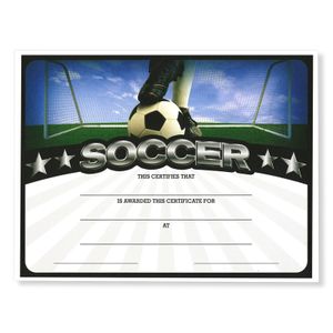 8-1/2 x 11 INCH SOCCER CERTIFICATE