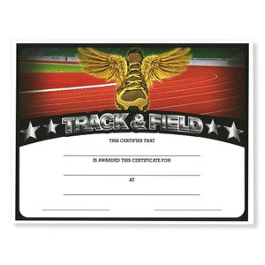 8-1/2 x 11 INCH TRACK AND FIELD CERTIFICATE