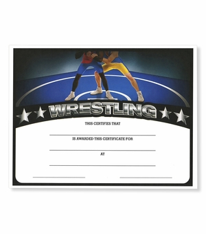 8-1/2 x 11 INCH WRESTLING CERTIFICATE