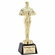 8-1/2 X 2-1/4 INCH BRIGHT GOLD POLISHED METAL ACHIEVEMENT TROPHY ON OPTICAL BLACK CRYSTAL BASE