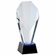 8-1/2 x 3-3/4 OPTICAL CRYSTAL SLANTED TOWER AWARD ON BLACK BASE