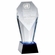 8-1/2 x 3-3/4 OPTICAL CRYSTAL SLANTED TOWER AWARD ON BLACK BASE