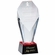 8-1/2 x 3-3/4 OPTICAL RED TINT CRYSTAL SLANTED TOWER AWARD ON BLACK BASE
