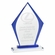 8-1/2 x 5-1/2 Inch Glass Arrowhead Award with Blue Trim and Beveled Edges