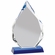 8-1/2 x 5 INCH ARROWHEAD OPTICAL CRYSTAL AWARD ON BLUE CRYSTAL BASE