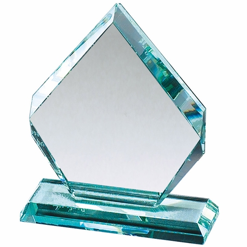 8-1/2"x 6-1/2" ARROWHEAD SHAPE JADE GLASS AWARD 
