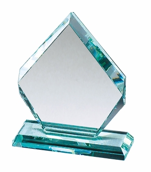 8-1/2"x 6-1/2" ARROWHEAD SHAPE JADE GLASS AWARD 