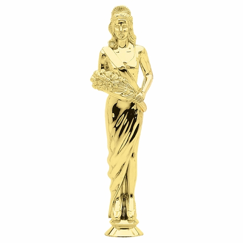 8-1/4 INCH GOLD PLASTIC BEAUTY QUEEN TROPHY FIGURE