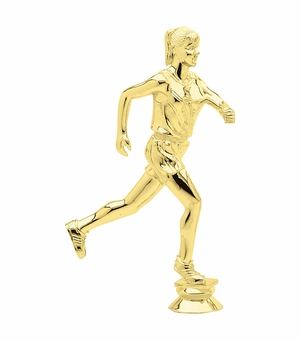 8-1/4 INCH GOLD PLASTIC FEMALE TRACK TROPHY FIGURE