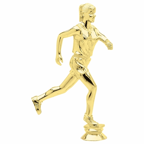 8-1/4 INCH GOLD PLASTIC FEMALE TRACK TROPHY FIGURE