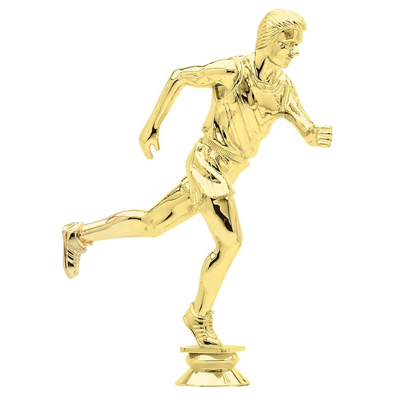 81/4 INCH GOLD PLASTIC MALE TRACK TROPHY FIGURE
