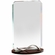 8-1/4 x 5 INCH OPTICAL CRYSTAL RECTANGLE AWARD WITH BEVELED EDGES ON WOOD GRAIN BASE