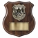 8-1/4 X 9 INCH GENUINE WALNUT SHIELD PLAQUE WITH LAW ENFORCEMENT CASTING AND GOLD PLATE