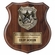 8-1/4 X 9 INCH GENUINE WALNUT SHIELD PLAQUE WITH LAW ENFORCEMENT CASTING AND GOLD PLATE