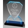 8-3/4 INCH ACRYLIC SHIELD TROPHY WITH BLUE REFLECTIVE BLACK BASE