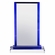 8-3/4 x 5 Inch Glass Rectangle with Blue Trim and Beveled Edges Award
