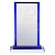 8-3/4 x 5 Inch Glass Rectangle with Blue Trim and Beveled Edges Award