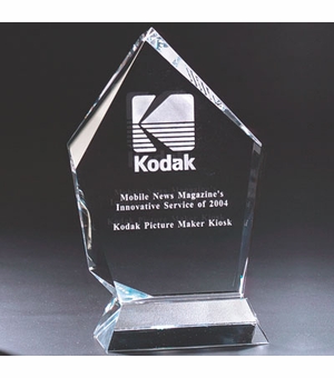 8-3/4 X 5 OPTICAL CUT CRYSTAL AWARD