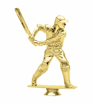 8 INCH GOLD PLASTIC CRICKET BATSMAN TROPHY FIGURE