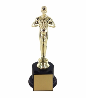 8 INCH GOLD PLASTIC OSCAR LOOK ALIKE FIGURE TROPHY 