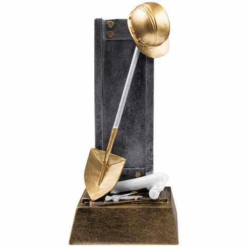 8 INCH HAND PAINTED CONSTRUCTION TROPHY