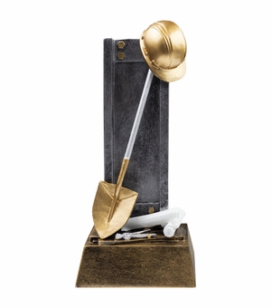 8 INCH HAND PAINTED CONSTRUCTION TROPHY